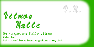 vilmos malle business card